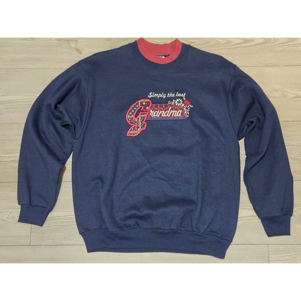 Vintage Simply The Best Grandma Crewneck Sweatshirt Sweater Womens Size Medium